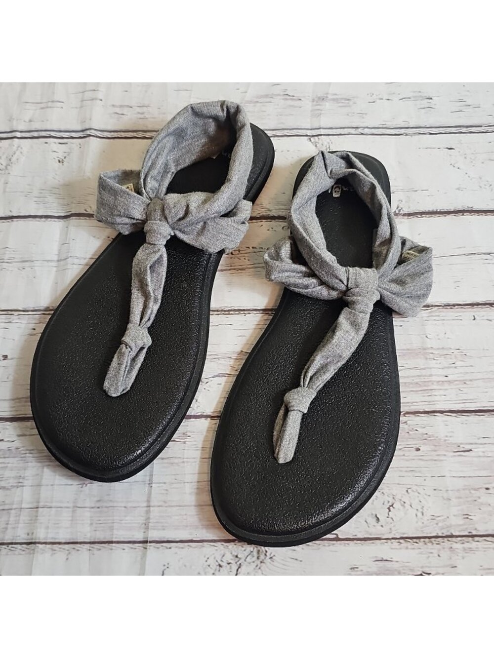 Sanuk Sandals Womens 9 Yoga Sling Flats Shoes Slingback Gray Comfort Casual